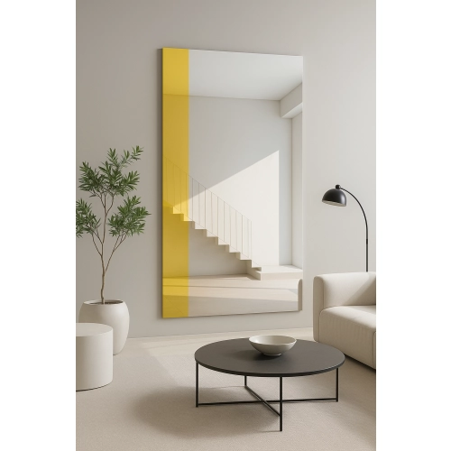 Duże lustro dekoracyjne z paskiem złoty połysk - MORGAN